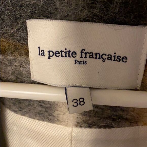 Beautiful la petite François Wool Blend Checkered Plaid Coat Size 38 Paris - Picture 9 of 16
